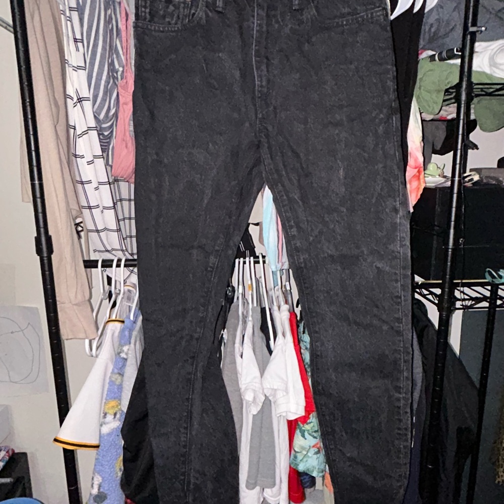 Straight Black Denim Ralph Lauren Jeans with Worn Look